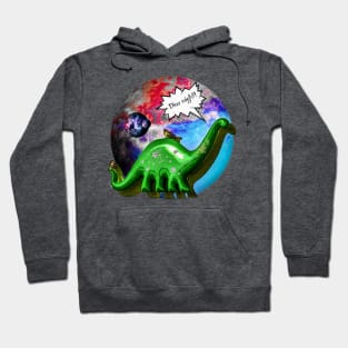 Dino might- retro Dino and planets Hoodie